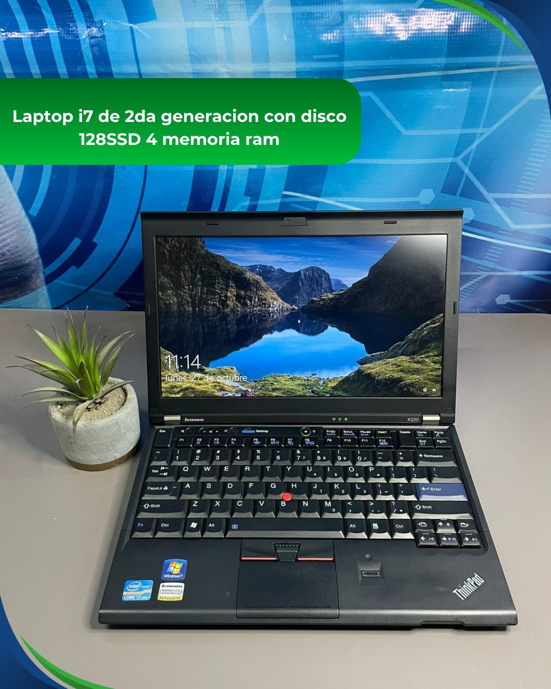 Laptop i7 (Reacondicionada) de 2da generacion con disco 128SSD 4gb de memoria ram
