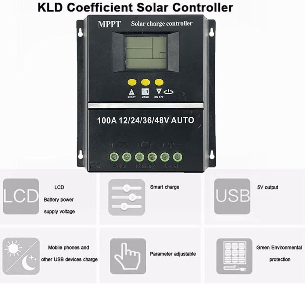 Controlador de carga solar MPPT/PWM cargador solar con LCD y controlador solar USB dual