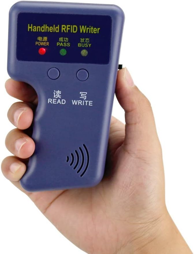 duplicadora de lector RFID de mano de 125 KHz, programador de tarjetas de identificación