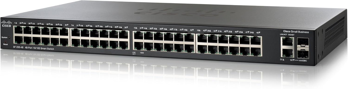Cisco SF200-48 Switch 48 10/100 Puertos, Interruptor Inteligente