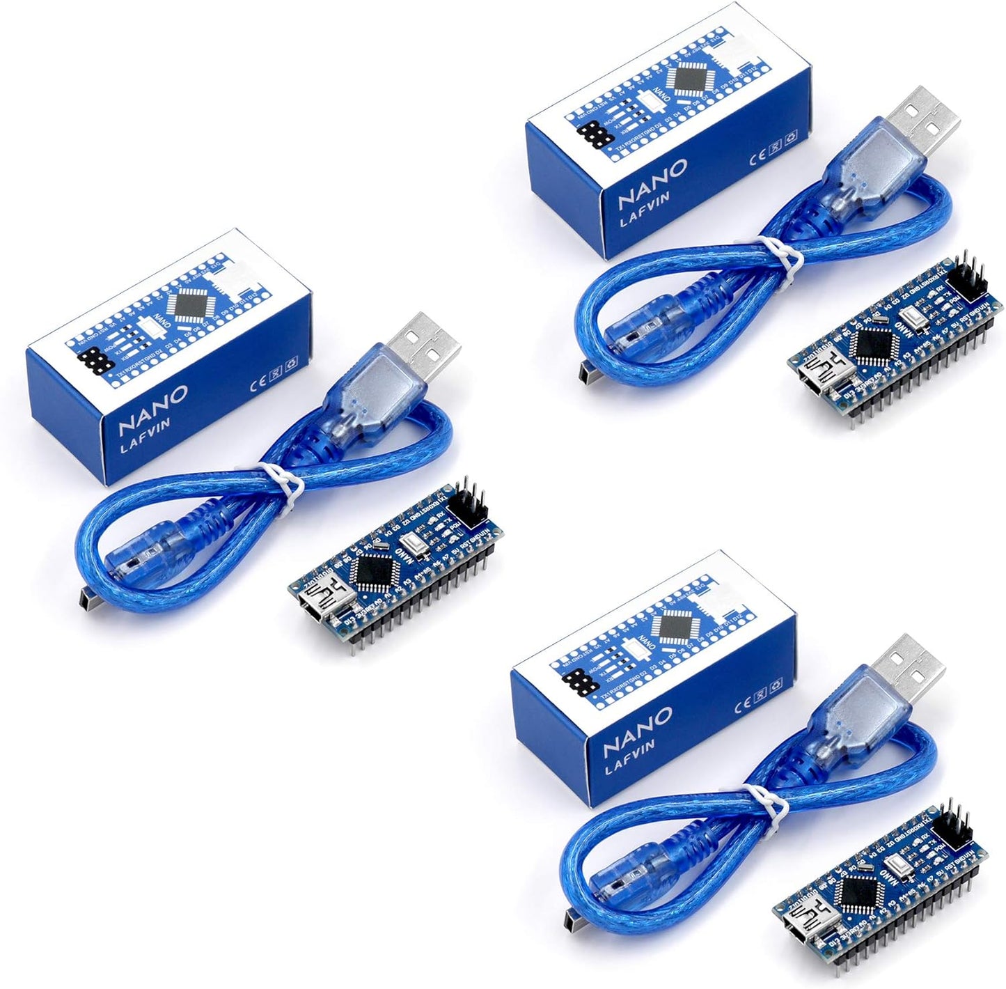 Nano board ATmega328P 5v 16M compatible con placa microcontroladora con arduino IDE con 3 cable USB