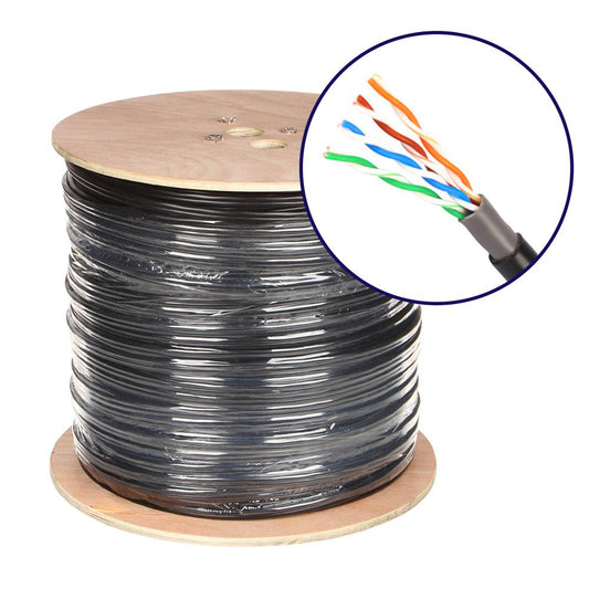 Cable Utp Categoria 6E CCA Exterior Bobina: 305M Color: Negro