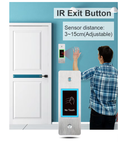 Control de Acceso infrarrojo sin botón táctil placa de acero inoxidable