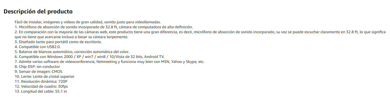 Cámara web HD portátil con micrófono