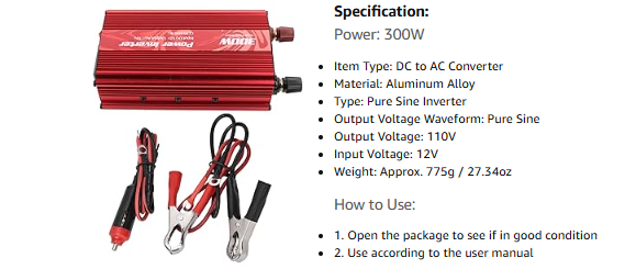 Inversor de corriente 3000W 220V, ondas sinusoidales puras