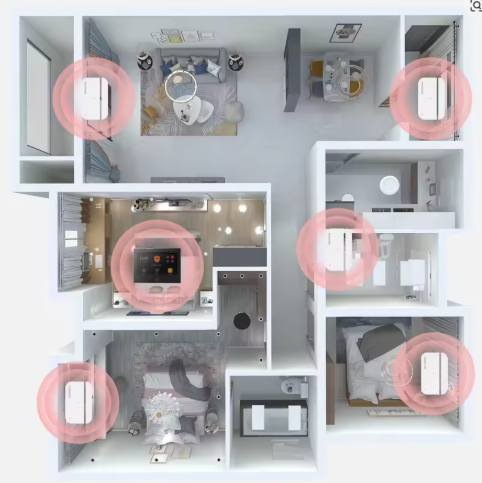 Sensor de contacto, detectores abiertos/cerrados de puertas y ventanas, Sensor magnético inalámbrico para hogar inteligente de 433Mhz
