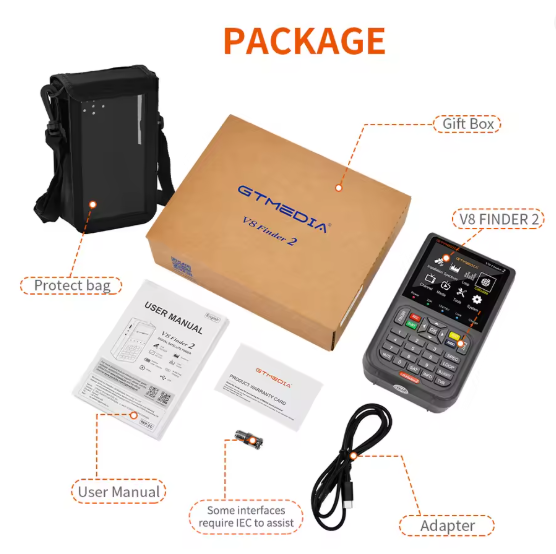 Medidor de señal del buscador de satelite V8 Finder2
