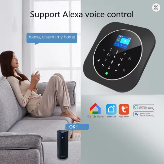 Sistema de alarma Tuya WIFI W9B para seguridad del hogar, 433 MHz, GSM, inalámbrico, control por aplicación Tuya Smart House.