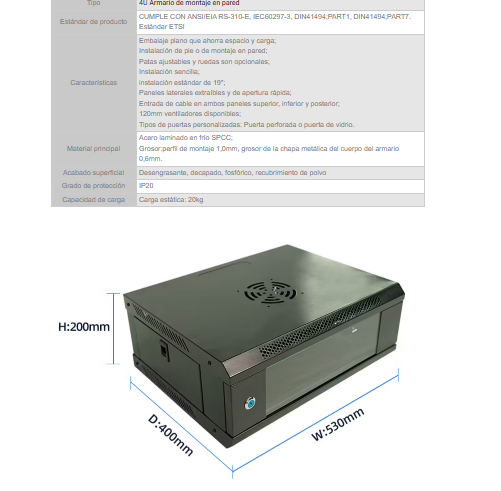 Gabinete network 4U 530W