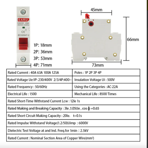 Break AC de 3 polos / 100amp