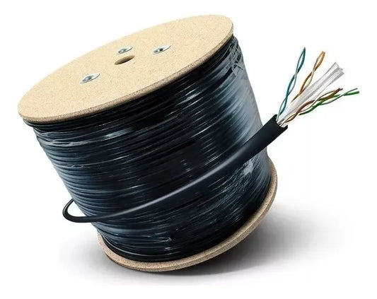Cable Utp Categoria 6E CCA Exterior Bobina: 305M Color: Negro