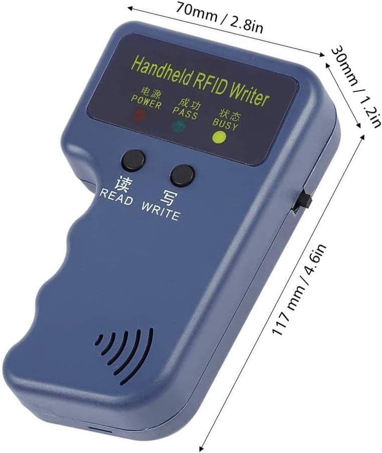 duplicadora de lector RFID de mano de 125 KHz, programador  de tarjetas de identificación