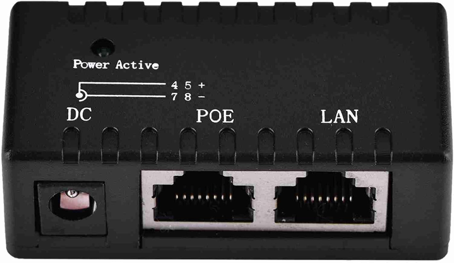 Divisor POE de red LAN, adaptador de inyector de alimentación a través de Ethernet, negro, construcción de alta velocidad
