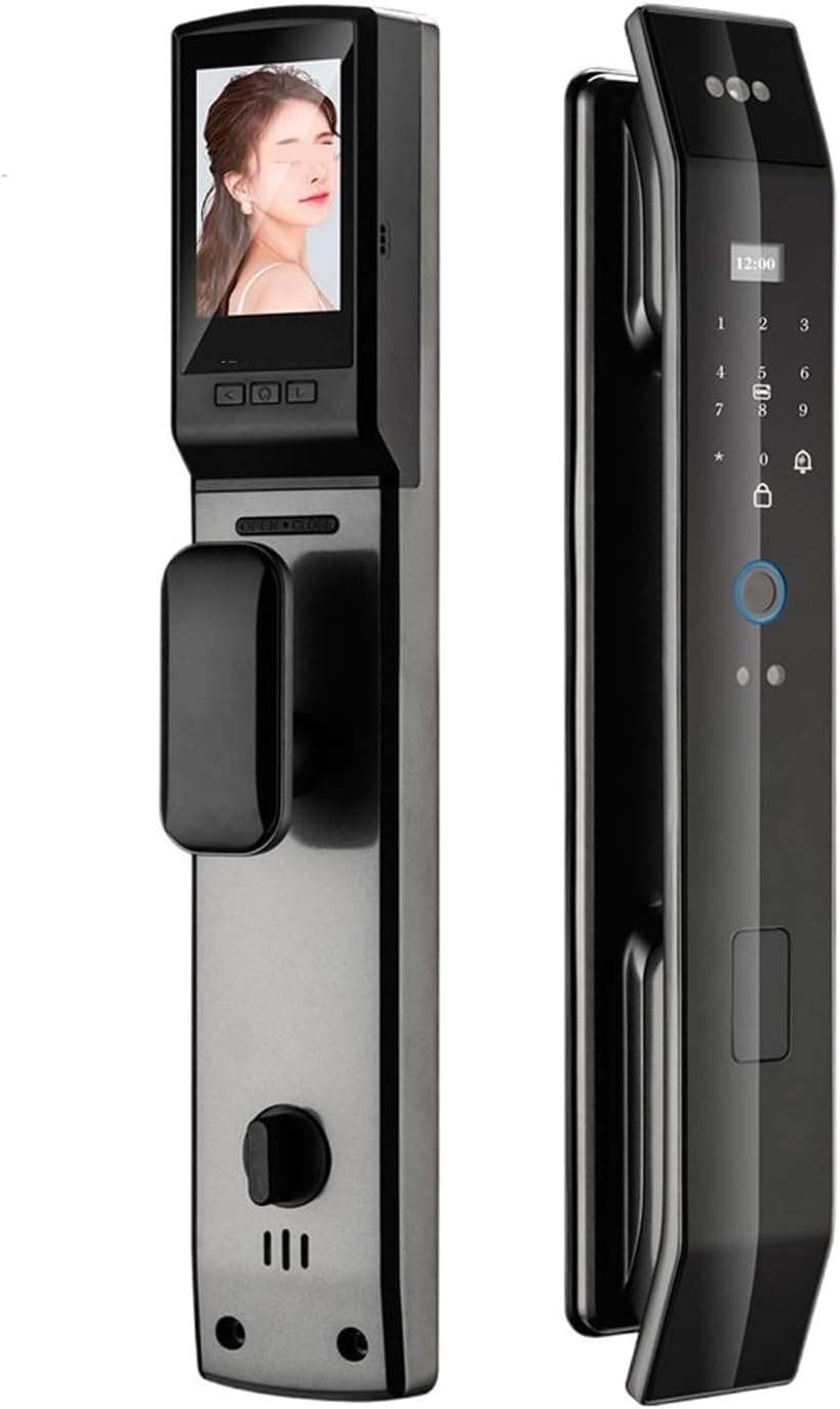 Cerradura de puerta digital con reconocimiento facial 3D aplicación Tuya, intercomunicador de voz, huella dactilar, contraseña, tarjeta IC,