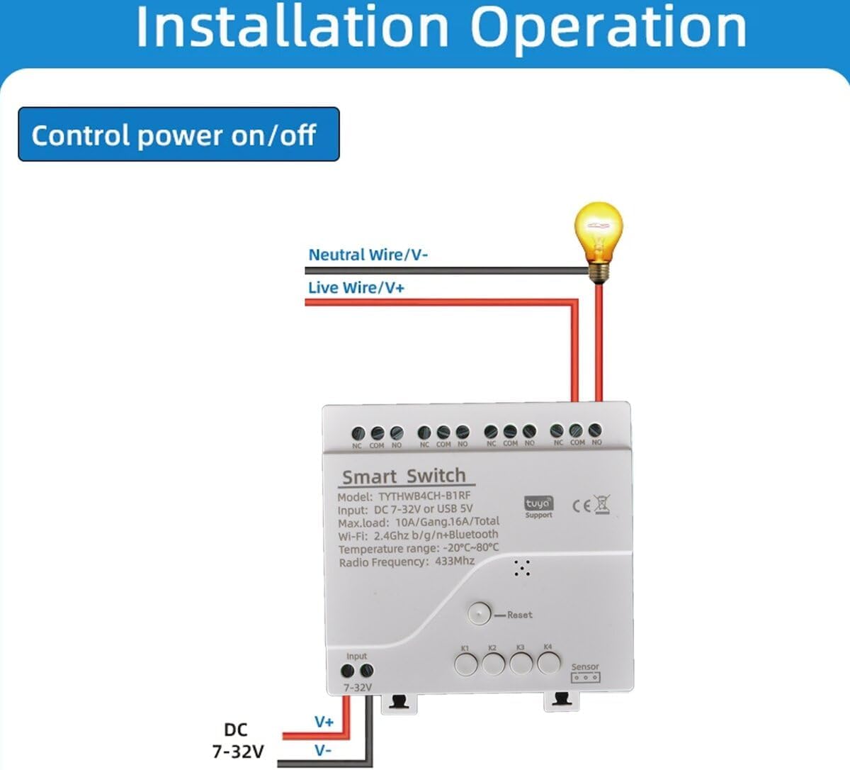 Interruptor Wifi inteligente en casa 4CH DC/AC rele Wifi para alexa DIY
