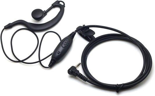 Auricular de dos vías con forma de G con clip de oído