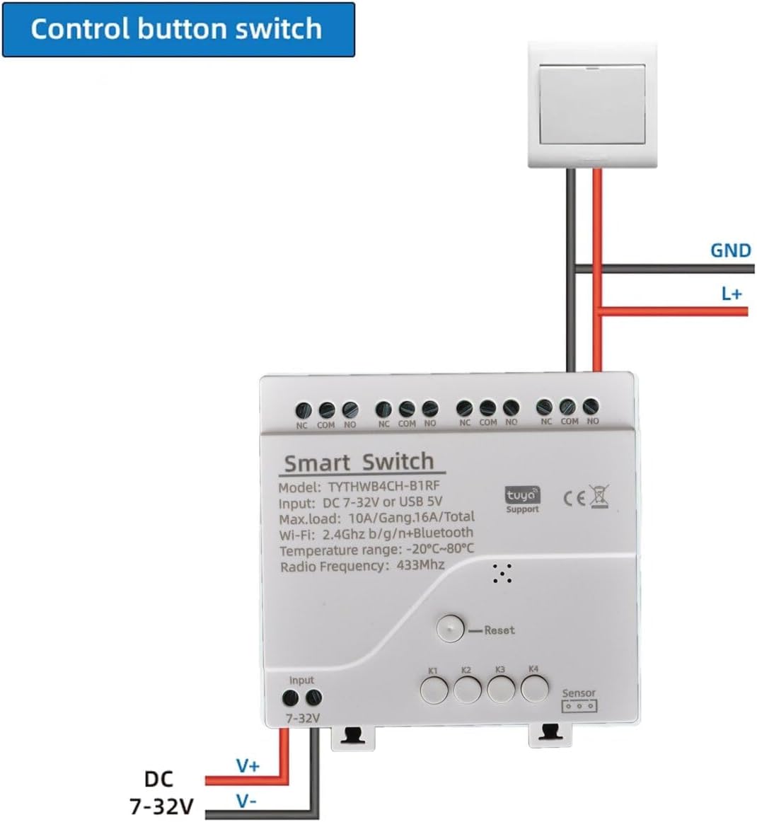Interruptor Wifi inteligente en casa 4CH DC/AC rele Wifi para alexa DIY