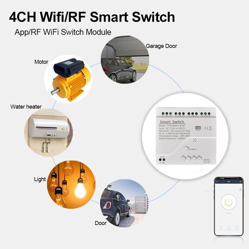 Interruptor Wifi inteligente en casa 4CH DC/AC rele Wifi para alexa DIY