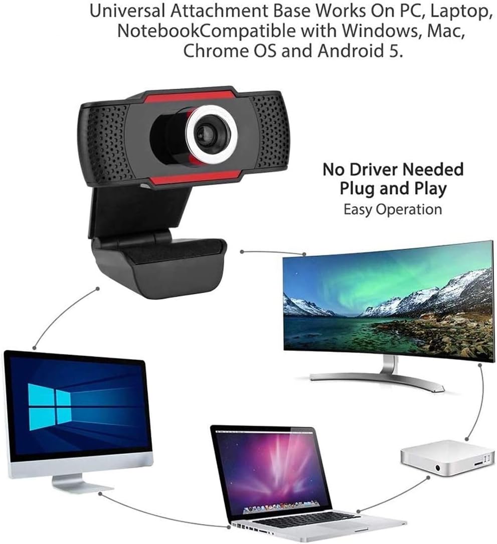 Cámara web HD portátil con micrófono