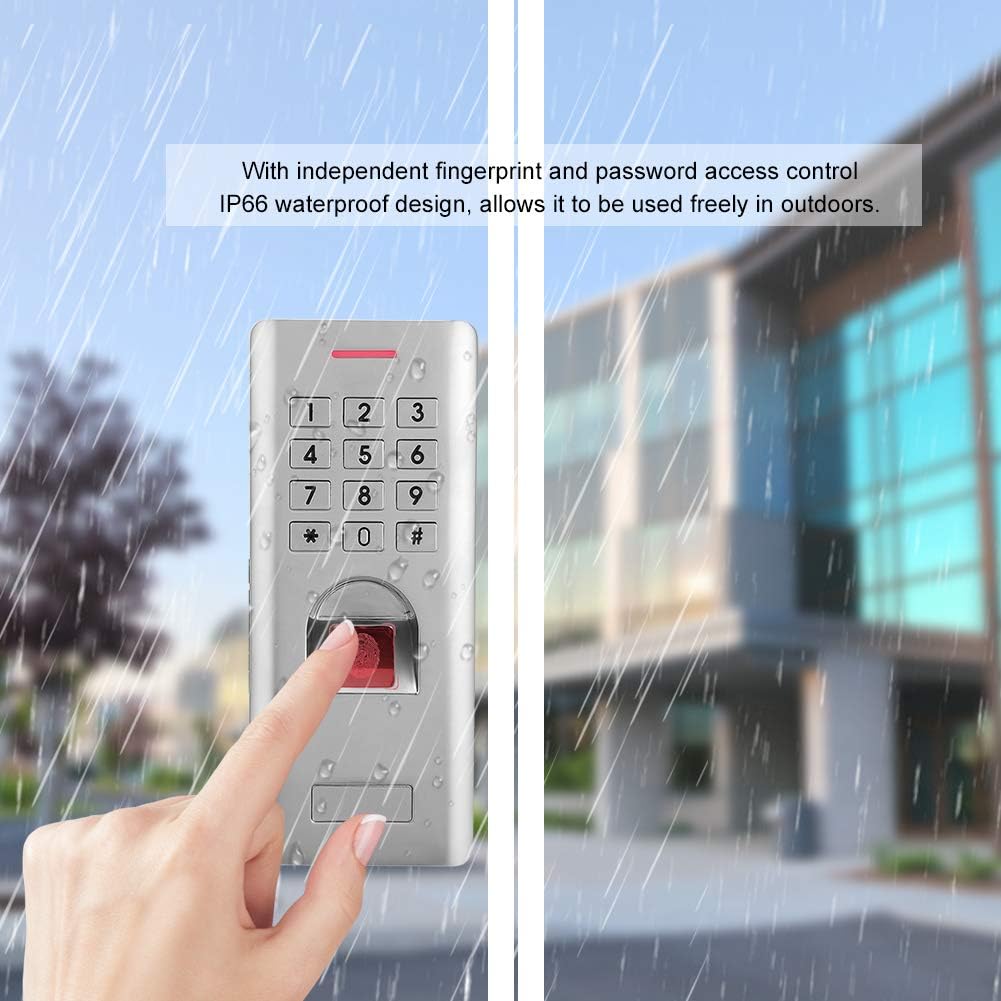 Control de Acceso con Lector de Huella dactilares IP66, Teclado numerico