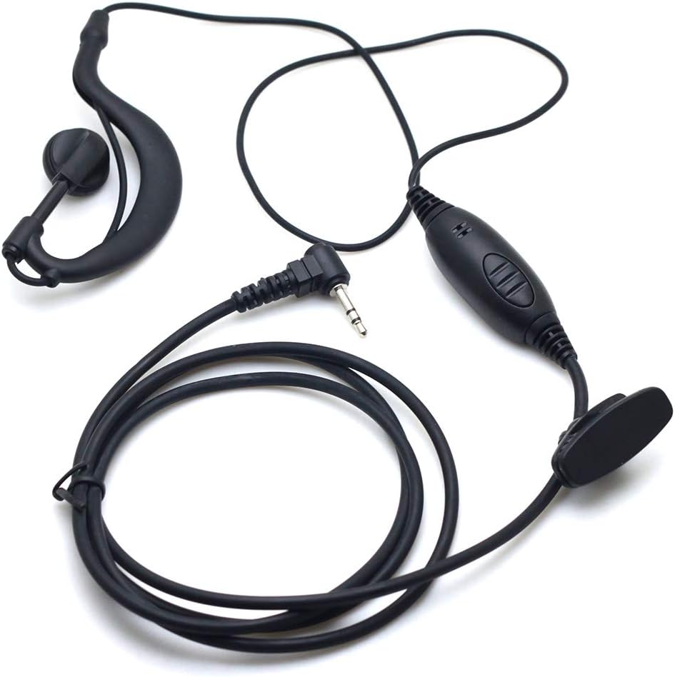 Auricular de dos vías con forma de G con clip de oído