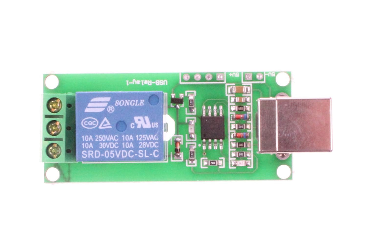 Modulo relay de 5V de 1/2 via con interruptor de control USB