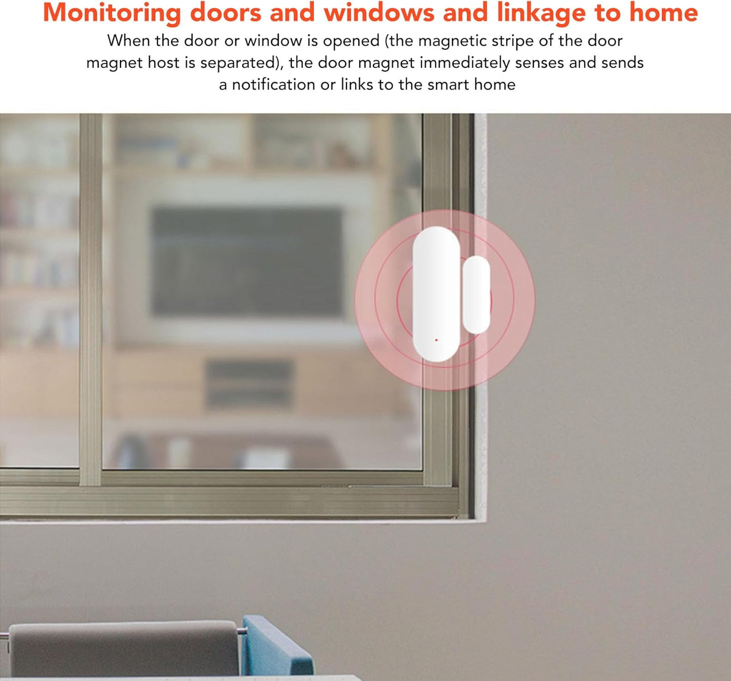 Sensor inteligente de ventana de puerta, monitoreo en tiempo real y control de voz, compatible con seguridad en el hogar