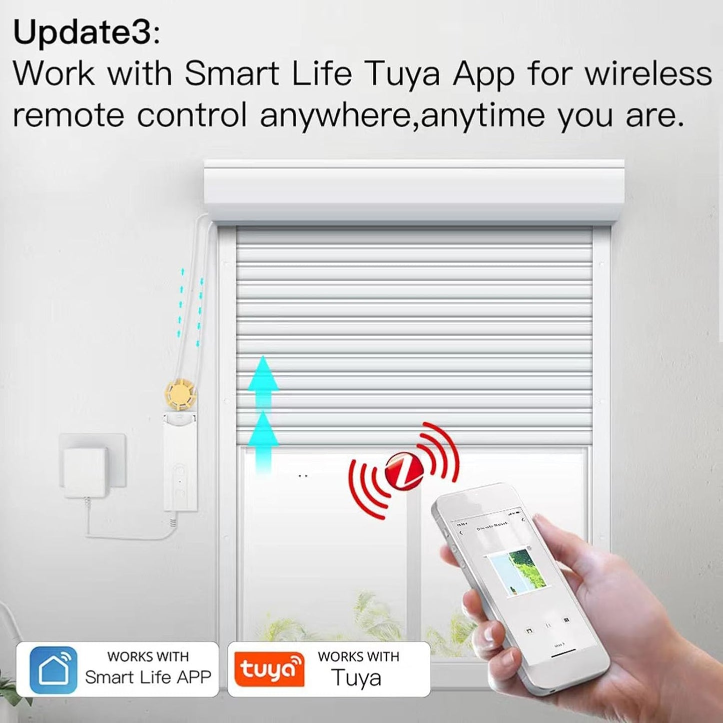 Motor de persianas enrollables control remoto inalámbrico por APP