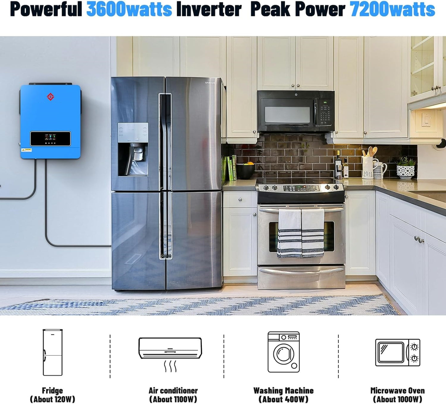 Cargador inversor solar de 3600 W