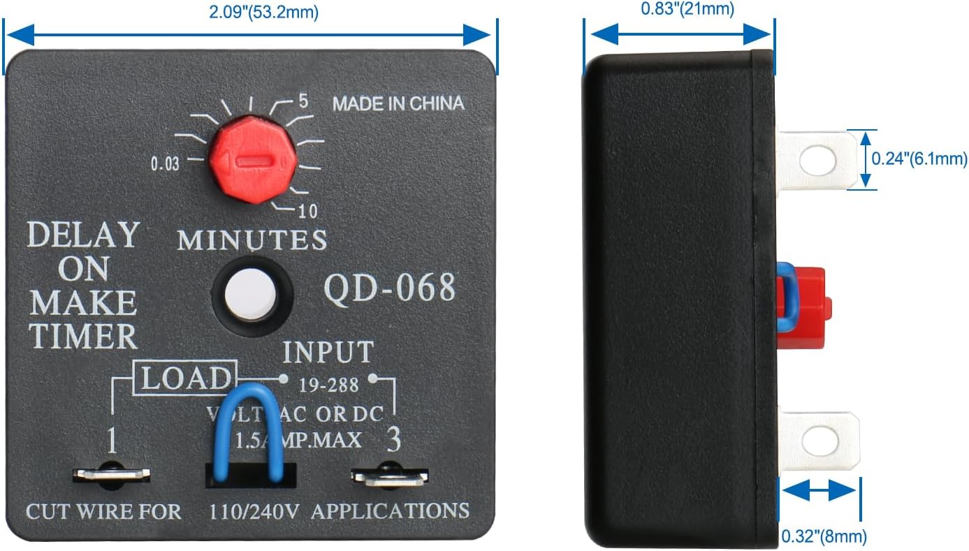 Delay de retardo de tiempo QD-068, 110/240V, 1.5Amp