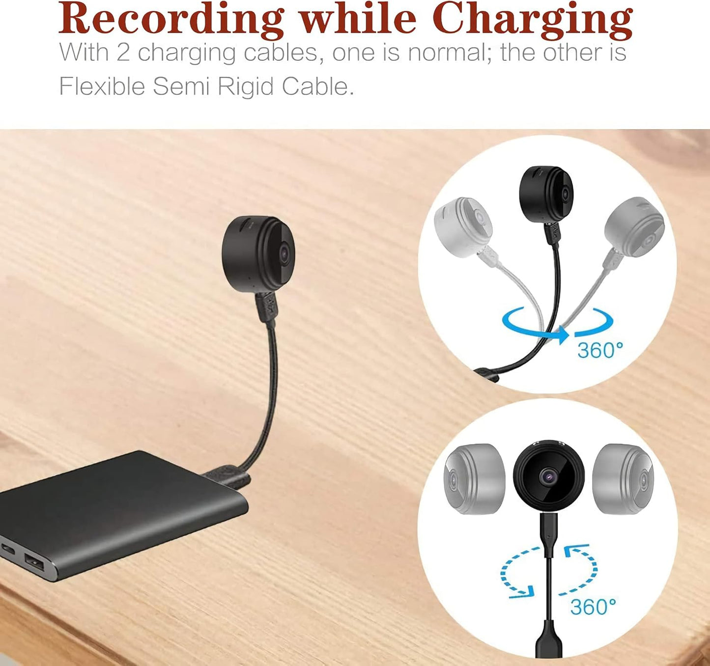 Cámara oculta, 1080P HD de vídeo y audio espía, cámara de niñera, compatible con tarjeta SD