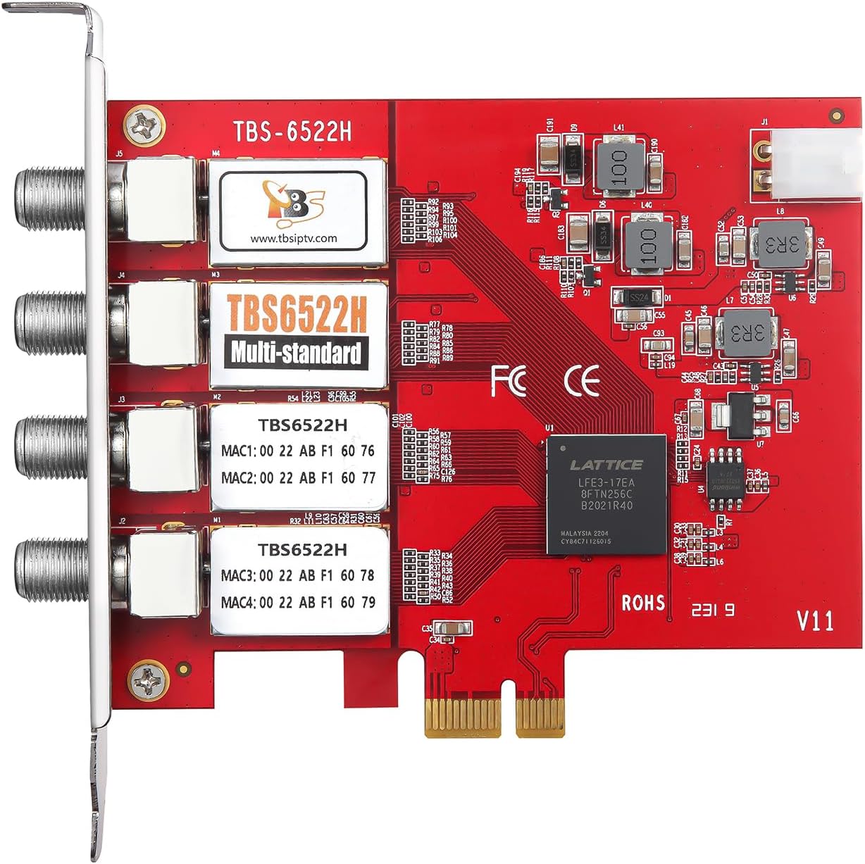 TBS6522H Quad Tuner DVB-S2X Card