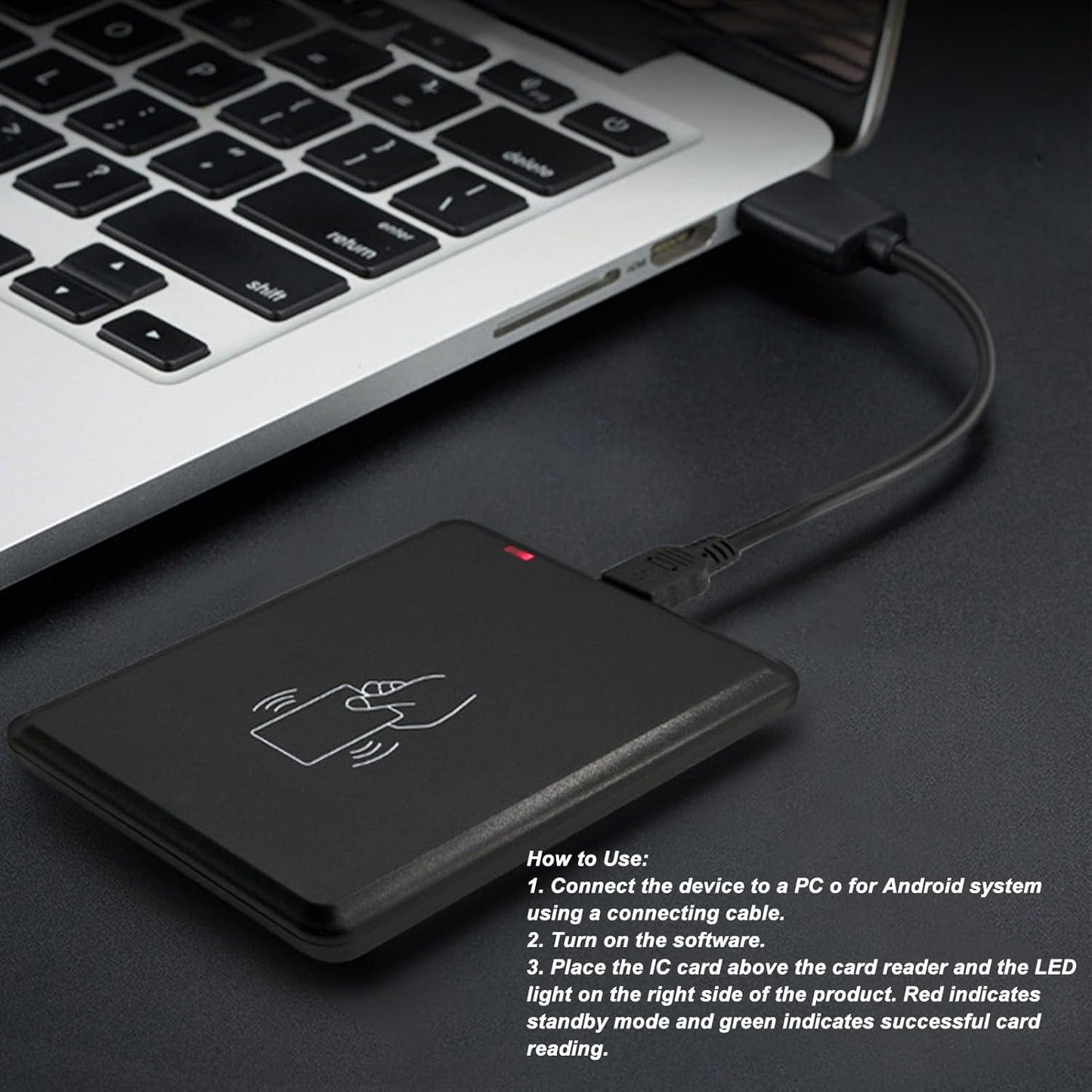 Lector de tarjetas IC Lector de tarjetas USB Lector de acceso de 13.56MHz Sistema de control de acceso de lectura rápida para RFID Seguridad