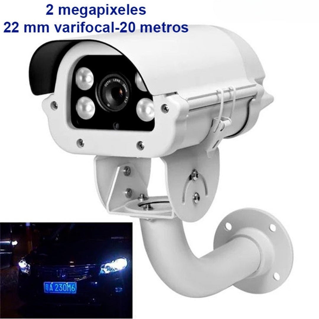 Cámara LPR visualización de placas o matriculas automotrices 2 megapixeles-20 metros