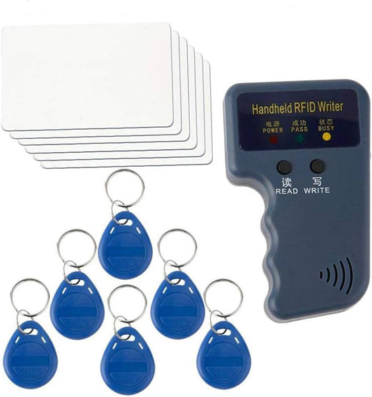 duplicadora de lector RFID de mano de 125 KHz, programador  de tarjetas de identificación