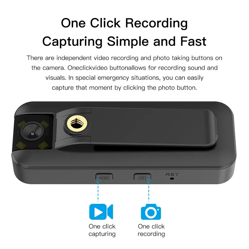4G 4K UHD Body Camera with Night Vision & 180° Flip Feature
