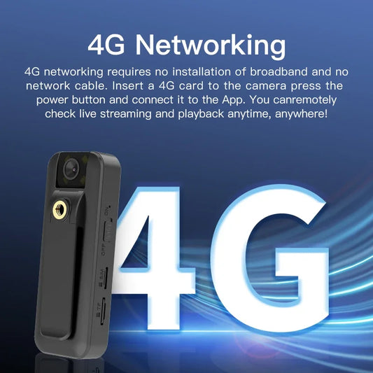 4G 4K UHD Body Camera with Night Vision & 180° Flip Feature