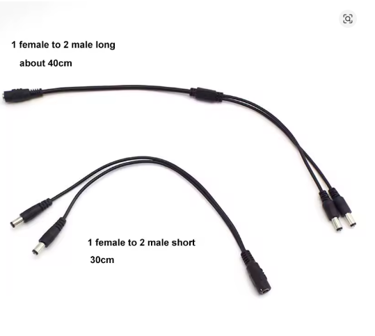 Conector de CC macho de 1 hembra a 2, 3, 4, 5, 6 y 8 vías, divisor de fuente de alimentación, adaptador de enchufe