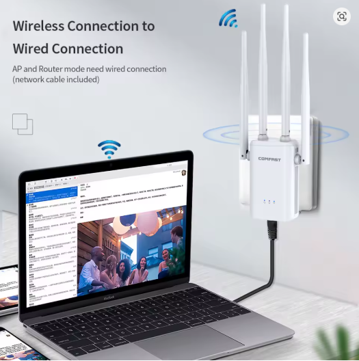 Extender Wifi 4 Antenas Marca Comfast
