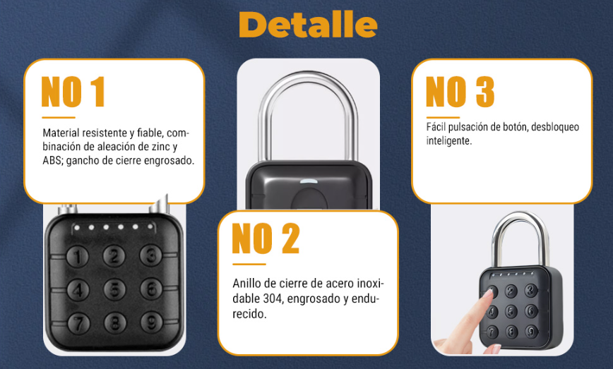 Candado inteligente con acceso password App tuya