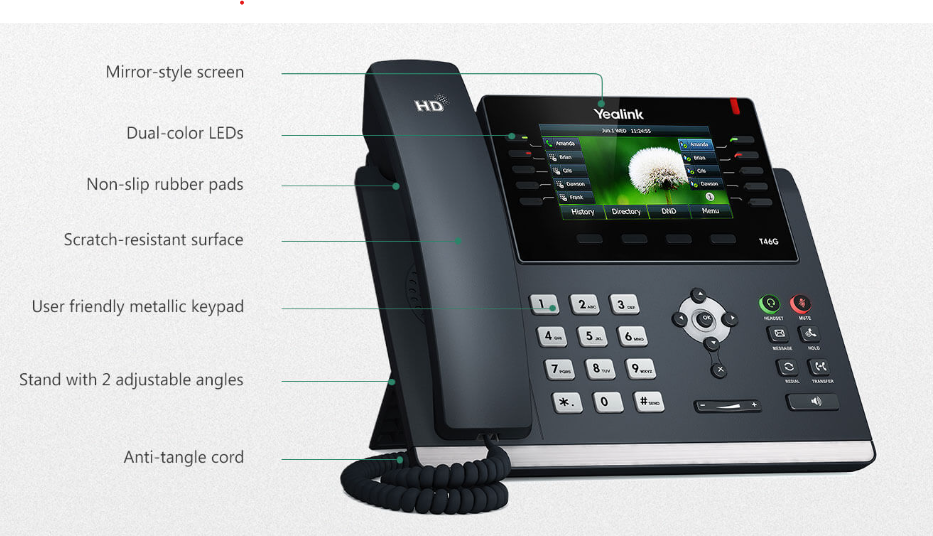 Telefono IP Yealink T46G SIP Gigabit