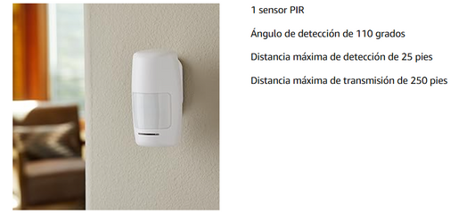 Sensor de movimiento PIR, Compatible con sistema de alarma de seguridad inalámbrico de 433Mhz