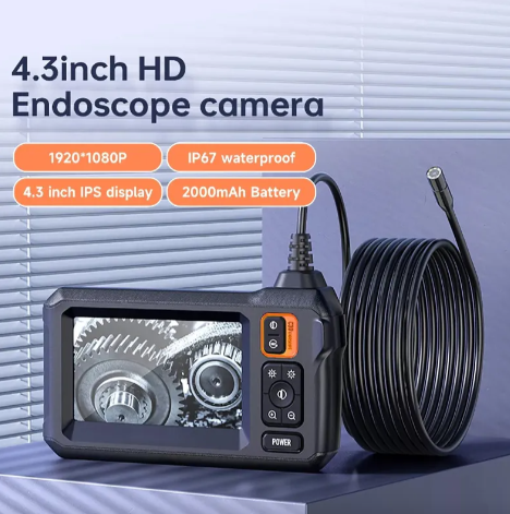 Camara Endoscopio Industrial 8mm HD 1080p pantalla IPS de 4.3 pulgadas