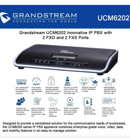 Planta Telefonica Grandstream Modelo:UCM6104