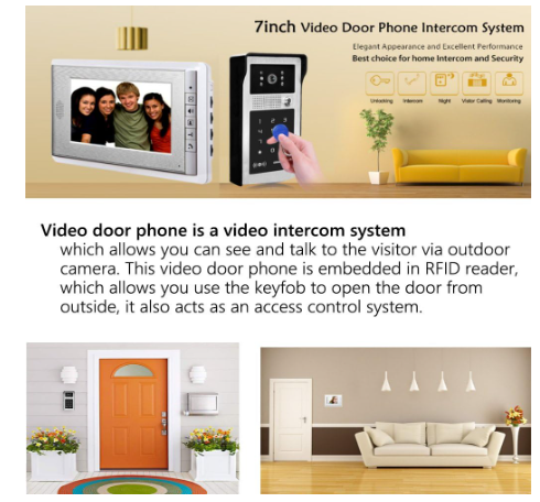 sistema de intercomunicación inalámbrico para el hogar, videoportero con cámara, WiFi, 1080P, HD, Digital, teléfono con teclado de código RFID