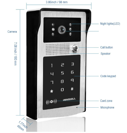 sistema de intercomunicación inalámbrico para el hogar, videoportero con cámara, WiFi, 1080P, HD, Digital, teléfono con teclado de código RFID