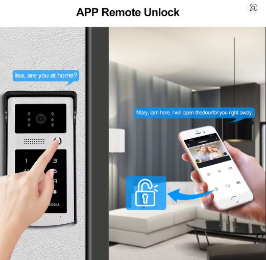 sistema de intercomunicación inalámbrico para el hogar, videoportero con cámara, WiFi, 1080P, HD, Digital, teléfono con teclado de código RFID