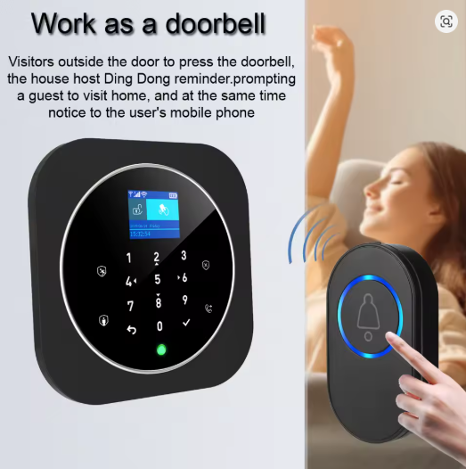 Sistema de alarma Tuya WIFI W9B para seguridad del hogar, 433 MHz, GSM, inalámbrico, control por aplicación Tuya Smart House.