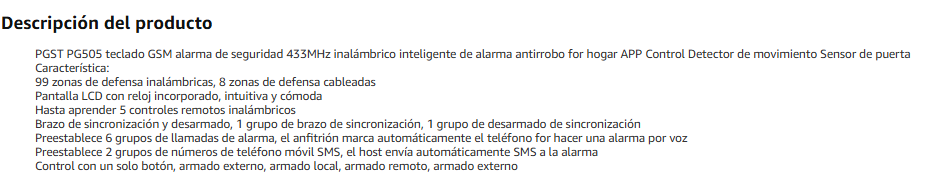 Alarma inteligente WIFI/GSM con cable, teclado LCD de 8 zonas con alexa y google home