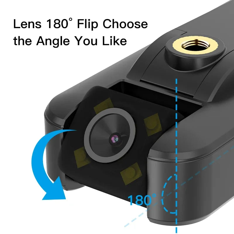 4G 4K UHD Body Camera with Night Vision & 180° Flip Feature